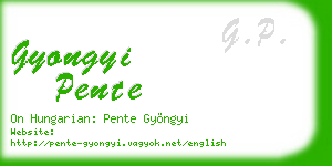 gyongyi pente business card